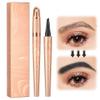 2 Pcs 2026 New Waterproof Eyebrow Pen, 3D Microblading Eyebrow Pencil, Long-Lasting Eye Brow Pencil, 4-Fork-Tip Magic Eyebrow Pen, Create Natural Hair-Like Eyebrows (Grey) view 2