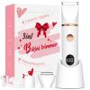 Crolanli Bikini Trimmer for Women, 3-in-1 Electric Razors for Women, IPX7 Waterproof Rechargeable Cordless Pubic Hair Shaver, with LED Display, for Ladies Bikini Pubic, Face, Underarms, Legs(White) view 1