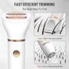 Crolanli Bikini Trimmer for Women, 3-in-1 Electric Razors for Women, IPX7 Waterproof Rechargeable Cordless Pubic Hair Shaver, with LED Display, for Ladies Bikini Pubic, Face, Underarms, Legs(White) view 3