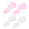 2 Pairs Reusable Silicone Moisturizing Socks for Dry Cracked Feet, Spa Gel Heel Sleeves for Women & Men, Foot Care Masks to Repair Rough Skin & Calluses (2 Pairs-Pink+White) view 1