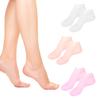2 Pairs Reusable Silicone Moisturizing Socks for Dry Cracked Feet, Spa Gel Heel Sleeves for Women & Men, Foot Care Masks to Repair Rough Skin & Calluses (2 Pairs-Pink+White) view 4