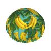 Banana and Leaf Bath Cap Reusable Waterproof Double Protects Hair Shower Cap view 1