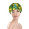 Banana and Leaf Bath Cap Reusable Waterproof Double Protects Hair Shower Cap view 3