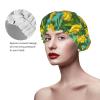 Banana and Leaf Bath Cap Reusable Waterproof Double Protects Hair Shower Cap view 4