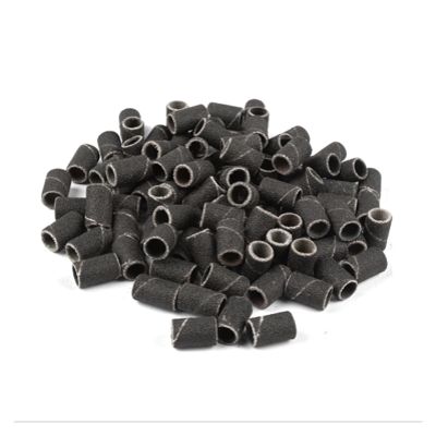 100pcs Nail Drill Bits Sanding Bands for Nail Drill File Grinder Sander Band Set(120grit 100pcs Black)