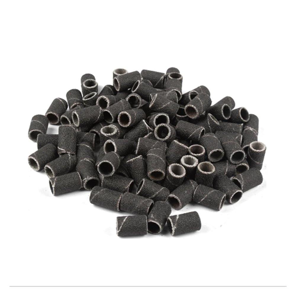 100pcs Nail Drill Bits Sanding Bands for Nail Drill File Grinder Sander Band Set(120grit 100pcs Black)