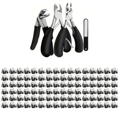 4-Piece Foot Doctor Nail Clippers, Suitable for Elderly People with Thick and Embedded Nails. Nail Clippers and Nail Scissors for Manicures. Factory Wholesale Sales. (Black, 200PACK)