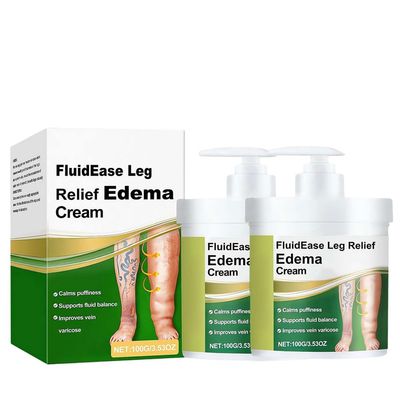 Professional Leg Circulation Cream,Fluidease Leg Therapy Edema Cream,Fluid Ease Therapy C-ream,Lymphatic Drainage Massage C-ream,Edema Relief for L-egs and Feet, Effectively Reduce L-eg Discomfort
