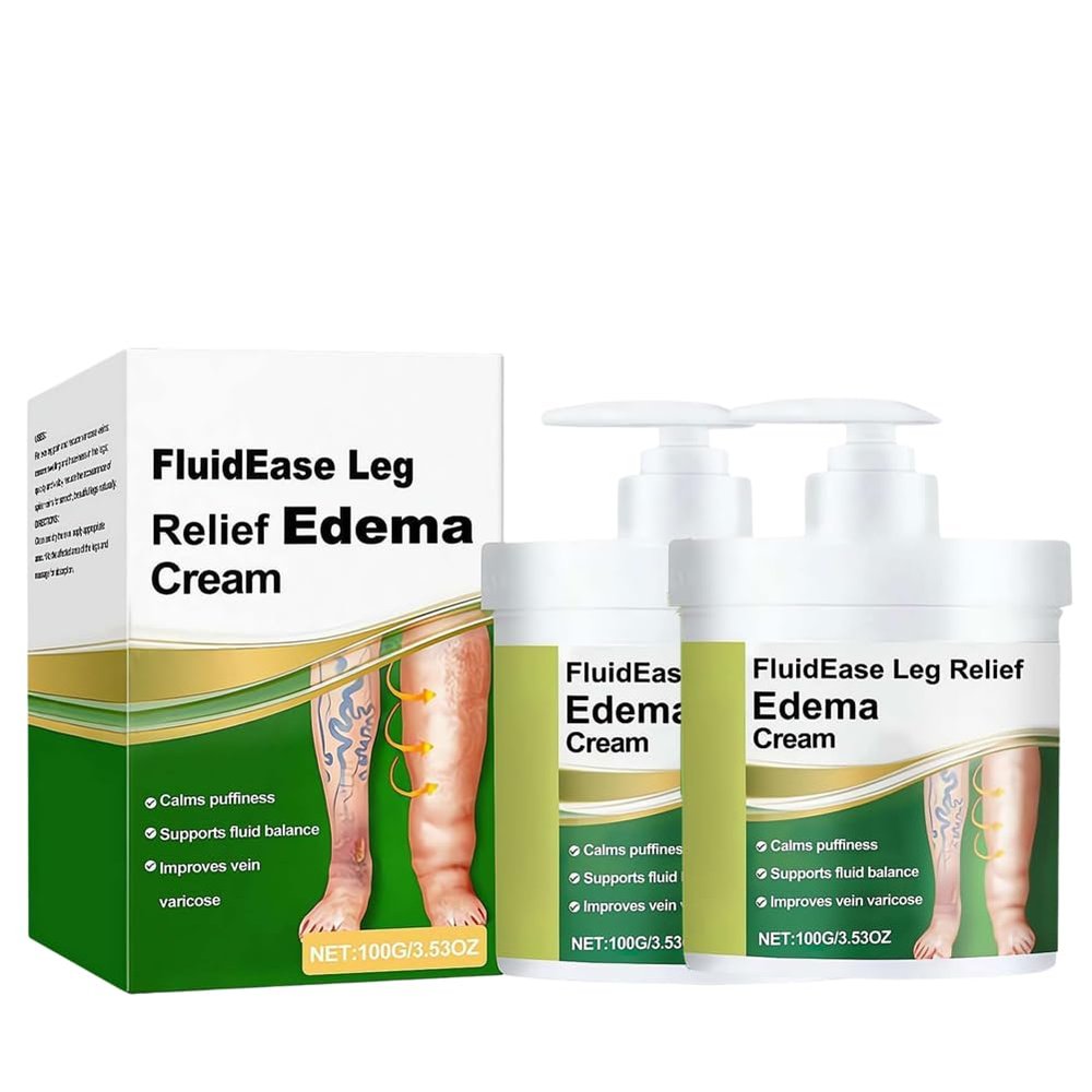 Professional Leg Circulation Cream,Fluidease Leg Therapy Edema Cream,Fluid Ease Therapy C-ream,Lymphatic Drainage Massage C-ream,Edema Relief for L-egs and Feet, Effectively Reduce L-eg Discomfort