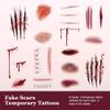 24 Sheets Fake Scars Temporary Tattoos, Halloween Body Face Scar Zombie Makeup Tattoo, Realistic Fake Bloody Scratch Wound Scar Stickers for Halloween Cosplay Party view 3