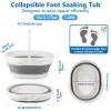 Collapsible Foot Soaking Tub for Foot Bath Soak Spa, Foot Tub for Soaking Feet Massager Health Care, Plastic Bucket with Handle Wash Basin Laundry Basket for Travel Beach RV, Gifts for Women Parents view 2