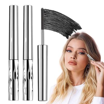 2 PCS Iron Wand Mascara, 2025 New Black Washable Metal Mascara Wand, 3D Curling Eyelash Iron Mascaras, Waterproof Long Lasting Smudge-Proof Tubing Mascaras Volumizing & Lengthening (Black*2)