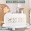 Paterr 4 Pieces Preppy Makeup Bag Chenille Letter Faux Fur Fluffy Bag Preppy Stuff Face Skin Hair Stuff Cute Toiletry Cosmetic Travel Bags Pouch with Zipper for Girls Women(Light Colors) view 3