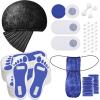 Chicingyou 125 Pcs Spray Tan Tanning Essentials Accessories Kit 25 Set Disposable Caps Underwear Feet Pads Nipple Cover Nose Filter Plugs for Beauty Salons Home Sunless Tanning (Blue) view 1