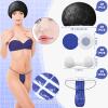Chicingyou 125 Pcs Spray Tan Tanning Essentials Accessories Kit 25 Set Disposable Caps Underwear Feet Pads Nipple Cover Nose Filter Plugs for Beauty Salons Home Sunless Tanning (Blue) view 2