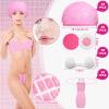 Chicingyou 125 Pcs Spray Tan Tanning Essentials Accessories Kit 25 Set Disposable Caps Underwear Feet Pads Nipple Cover Nose Filter Plugs for Beauty Salons Home Sunless Tanning (Pink) view 2