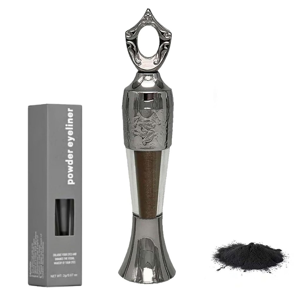 Cekomady Powder Eyeliner,100% Natural Egyptian EyelineriInspired by Ancient Egyptian Beauty, Handmade Waterproof Long-Lasting Natural Traditional (Purple Brown)