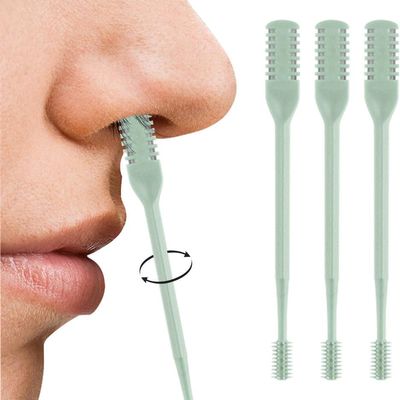 3PCS Nasal Hair Cutter, 2025 Manual 360 Rotating Nostril Hair Removal Tool Double Sided Nose Hair Blade,Nose Hair Trimmer with Ear Picker for Men Women Travel Essentials (Green)