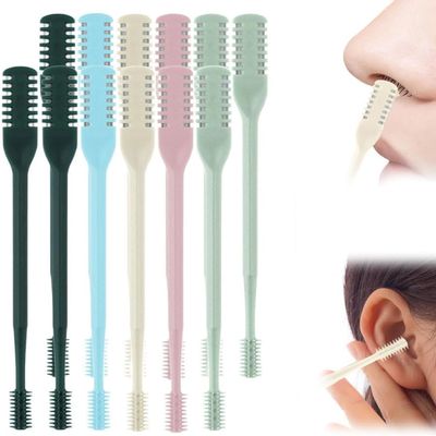 2 in 1 Nasal Hair Cutter,2025 Upgrade Portable Manual Double Sided Nose Hair Knife,360 Rotating Nose Hairs Trimmer, Trimmer with Ear Picker for Women and Men (Multicolor12)