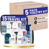 Trektote Bulk Hygiene Kit For Men  (5 Pack) 15 Piece Set Of Travel Size Toiletries, TSA Compliant, Bulk Travel Essentials, Includes Shampoo And Conditioner, Shaving Cream, Toiletry Bag & More view 1