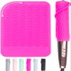 Heysam Professional Heat-Resistant Mat for Hair Straighteners and Curling Irons, Portable Heat Tool Pad, Silicone Material - Protects Your Vanity, Size: 9"x6.5"-Rose Red view 1