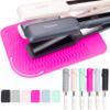 Heysam Professional Heat-Resistant Mat for Hair Straighteners and Curling Irons, Portable Heat Tool Pad, Silicone Material - Protects Your Vanity, Size: 9"x6.5"-Rose Red view 2