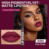 Anwuozu Dark Plum Purple Lipstick for WomenMatte Velvet Satin LipsticksHydrate Lip stick Non-Drying Long Lasting Lip Stain Daily MakeupCreamy Silky TextureHighly pigment FormulaCruelty-FreeA08# view 2