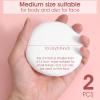 2 Pcs Powder Puff 4 Inch Large Body Powder Puff and Container Soft Velour Puffs Loose Puffs for Face Makeup Foundation Blending, White view 2