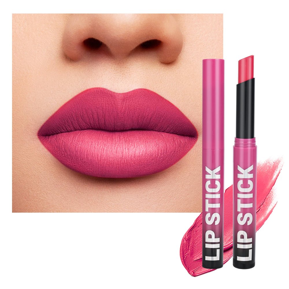 Anwuozu Hot Pink Lipstick for WomenMatte Velvet Satin LipsticksHydrate Lip stick Non-Drying Long Lasting Lip Stain Daily MakeupCreamy Silky TextureHighly pigment FormulaVegan & Cruelty-FreeA05#