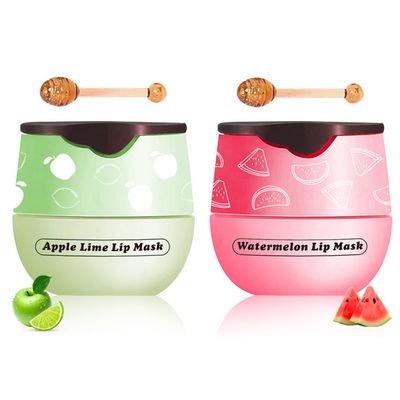 2 PCS Watermelon & Apple Lime Lip Balm, Sleeping Lip mask, Propolis Moisturizing Lip Balm with Stick, Hydrating Prevention Dry & Cracked, Reduce lip Lines