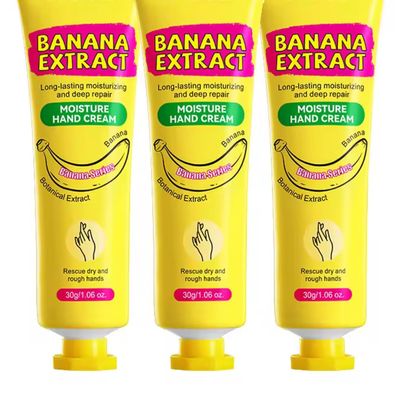 Banana Extract Deep Moisturizing Hand Cream with Ceramide, Petrolatum for Dry Rough Hands, Long-Lasting Repair, 30g/1.06 oz