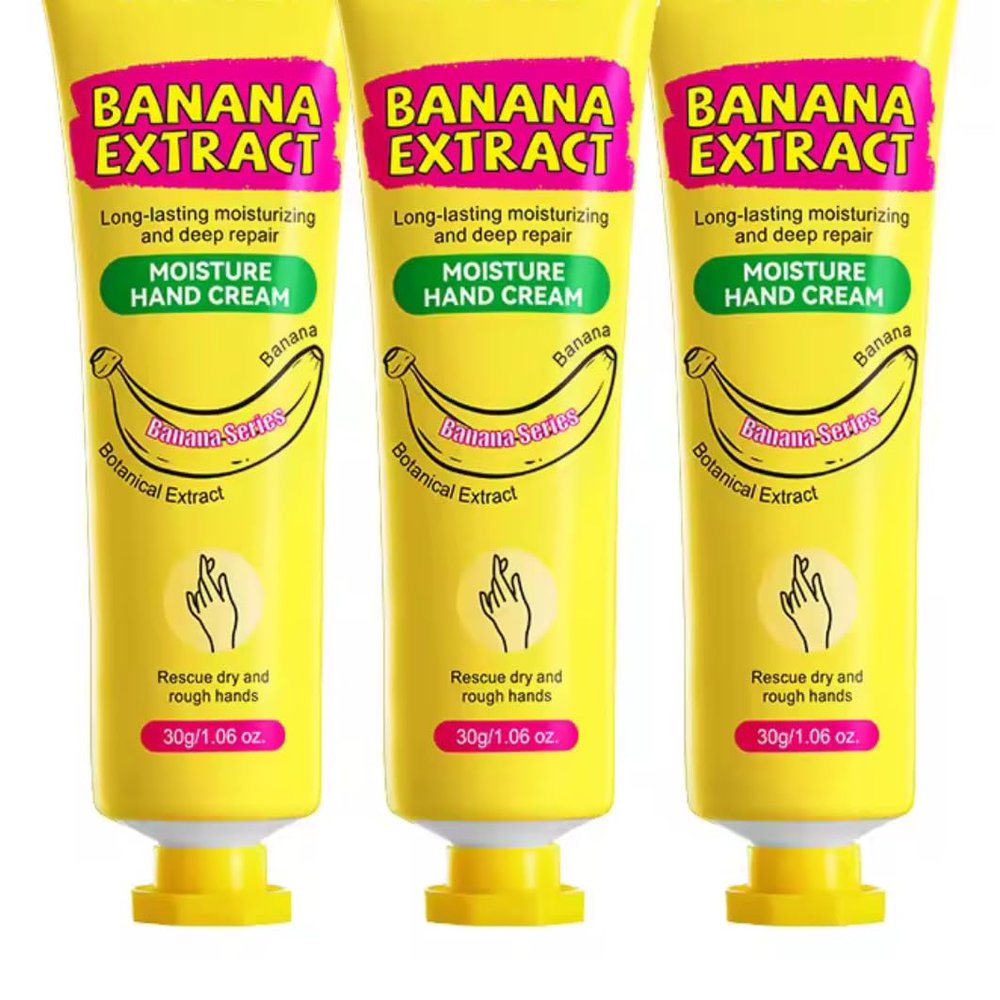 Banana Extract Deep Moisturizing Hand Cream with Ceramide, Petrolatum for Dry Rough Hands, Long-Lasting Repair, 30g/1.06 oz