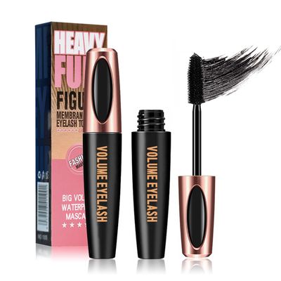 4D Silk Fiber Lash Mascara, Long-Lasting Waterproof Smudge-Proof, Non-Flaking Natural No Clumping Thickens, Lengthens, And Volumizes, Black Mascara Hypoallergenic Formula (1 Pack)