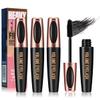 4D Silk Fiber Lash Mascara, Long-Lasting Waterproof Smudge-Proof, Non-Flaking Natural No Clumping Thickens, Lengthens, And Volumizes, Black Mascara Hypoallergenic Formula (3 Packs) view 1