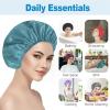 6 PCS Shower Caps for Women, Double Side Waterproof Shower Cap, Reusable Elastic Bath Caps for Shower, EVA Bathing Shower Caps, Bath Hair Caps - Black+Plum+Teal+Red+Lavender+Gray view 2