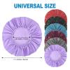 6 PCS Shower Caps for Women, Double Side Waterproof Shower Cap, Reusable Elastic Bath Caps for Shower, EVA Bathing Shower Caps, Bath Hair Caps - Black+Plum+Teal+Red+Lavender+Gray view 3