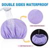 6 PCS Shower Caps for Women, Double Side Waterproof Shower Cap, Reusable Elastic Bath Caps for Shower, EVA Bathing Shower Caps, Bath Hair Caps - Black+Plum+Teal+Red+Lavender+Gray view 4