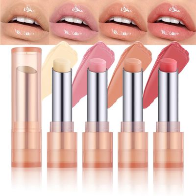 Houksouml Color-Changing Lip Balm, Moisturizing Hydrating Tinted Lip Balm for Dry Lips, Long-Lasting Nourishing Lipstick, Glossy Lip Tint, Lip Care for Smooth, Soft Lips.5#