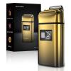 KOMINGDON Electric Foil Shaver for Men,Electric Razor with Pop-up Trimmer,Cordless Beard Trimmer,Waterproof,Wet & Dry Shaving,LED Display,2-Speed Mode (Gold) view 1
