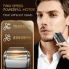 KOMINGDON Electric Foil Shaver for Men,Electric Razor with Pop-up Trimmer,Cordless Beard Trimmer,Waterproof,Wet & Dry Shaving,LED Display,2-Speed Mode (Silver) view 2