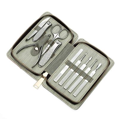 10 Pcs Stainless Steel Nail Care Kit for Women Men Professional Manicure Pedicure Set Grooming Kit with Travel Case