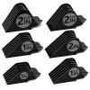 Clipper Guards Set 10 12 14 16 18 20 Compatible with Wahl Clippers, 6pcs Extra Long Clipper Guides Replacement - 2.5", 2.25", 2", 1.75", 1.5", 1.25" Hair Guard Clipper, Black Clipper Guards for Wahl view 1