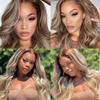 P4/613 Highlight Blonde Bundles Body Wave Bundles Human Hair 30 32 34 Inch Unprocessed Brazilian Virgin Hair Weave 3 Bundles Brown Body Wave Human Hair Extensions 50 Grams Per Bundle For Woman view 2