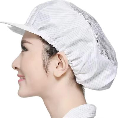 5 Pack Anti-Static Dome Breathable Mesh ESD Caps | Dust-Proof Elastic Hair Covers for Cleanrooms Workshops (White)