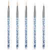5 Pcs Eyeliner Brush, Nail Art Brushes Fine Point Nail Art Liner Brushes Set, Thin Eye Makeup Gel Eyeliner Brush for Graphic Cosmetic, Nails Tools view 1
