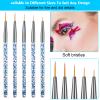 5 Pcs Eyeliner Brush, Nail Art Brushes Fine Point Nail Art Liner Brushes Set, Thin Eye Makeup Gel Eyeliner Brush for Graphic Cosmetic, Nails Tools view 3
