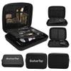 Barber Bag for Clippers Supplies, Sturdy Clipper Storage Case for Barber Accessories, Hair Trimmer Organizer Travel Bag for Men Razor Guard Grooming Kits (Big-Black) view 1