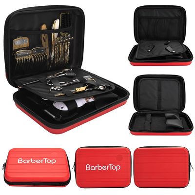 Barber Bag for Clippers Supplies, Sturdy Clipper Storage Case for Barber Accessories, Hair Trimmer Organizer Travel Bag for Men Razor Guard Grooming Kits (Big-Red)