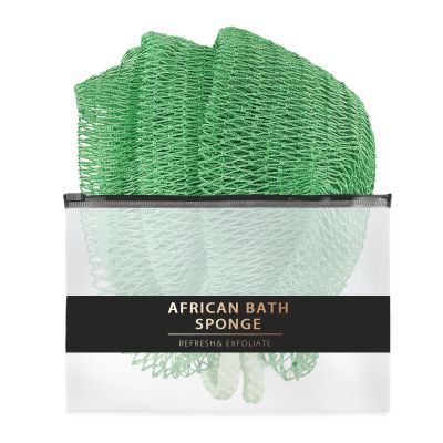 African Net Sponge Authentic with Knots - African Exfoliating Net Sponge with Handles for Body Scrubber Exfoliator - Real Africa Back Wash Bath Sponges for Shower Machine Washed & Bathing Accessories