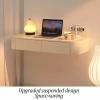Wall Mounted Floating Makeup Desk with 2 Drawers - Wooden Dressing Table for Bedroom and Living Room view 3